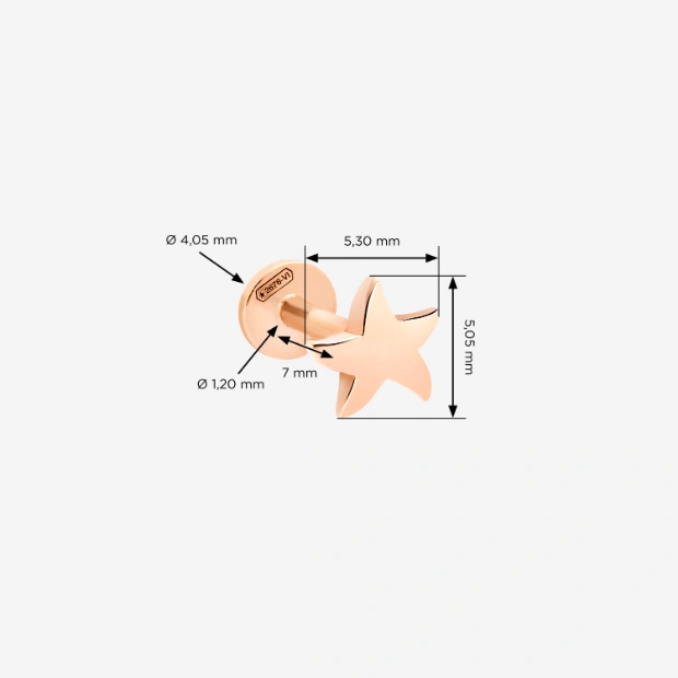 Piercing Stellina Or Rose