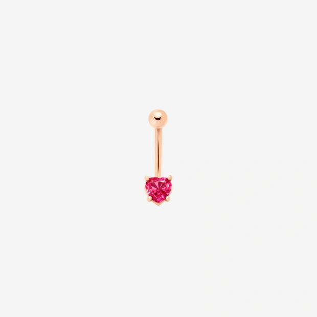 Piercing Herz Roségold Und Synthetischer Rubin