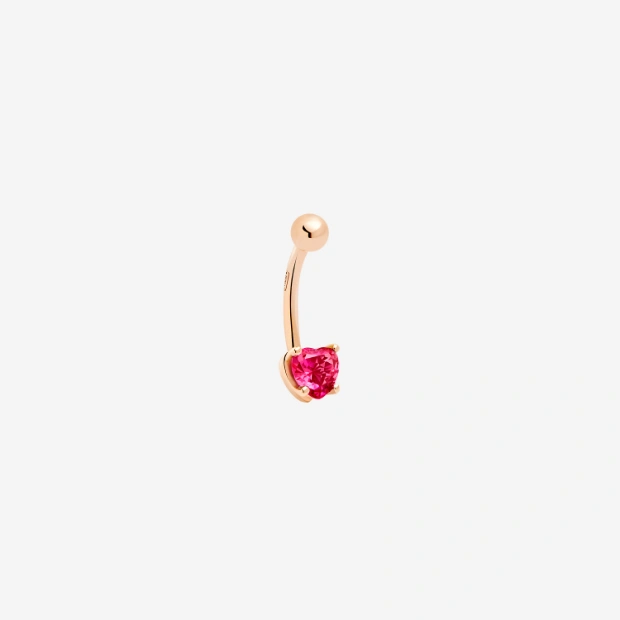 Piercing Herz Roségold Und Synthetischer Rubin