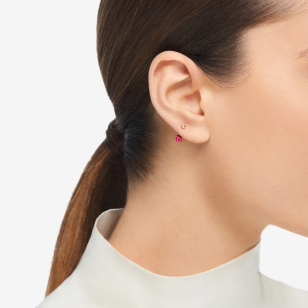 Piercing Herz Roségold Und Synthetischer Rubin