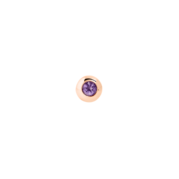 Rose Gold & Amethyst Bollicine Stud Earring