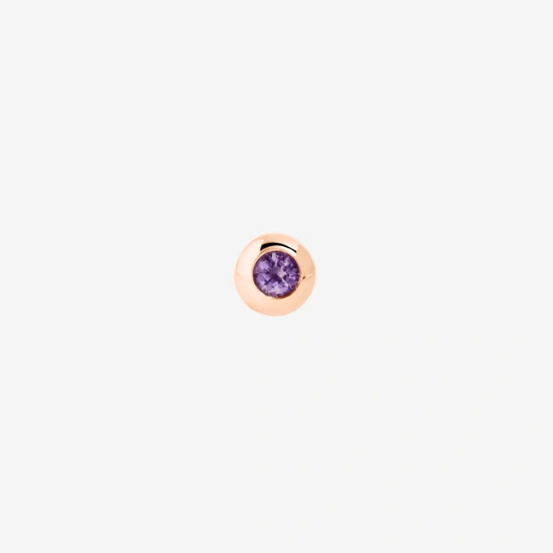 Rose Gold & Amethyst Bollicine Stud Earring
