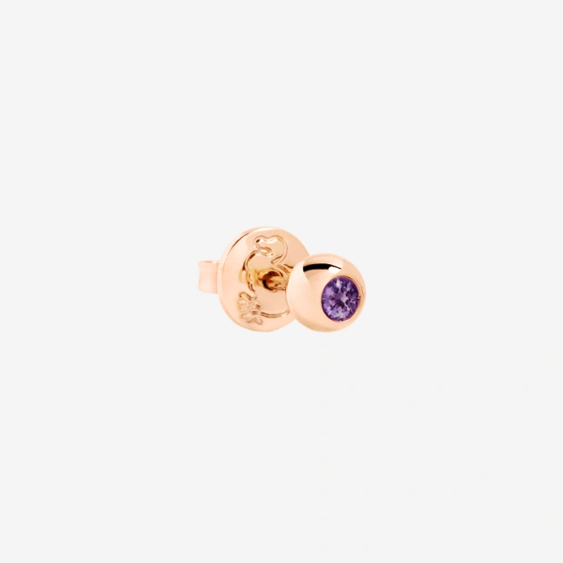 Rose Gold & Amethyst Bollicine Stud Earring