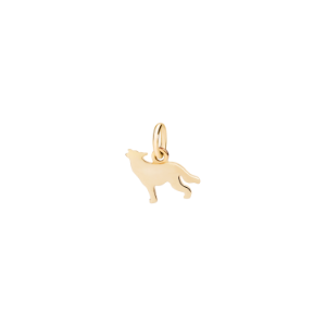 Wolf Charm - 18k Yellow Gold