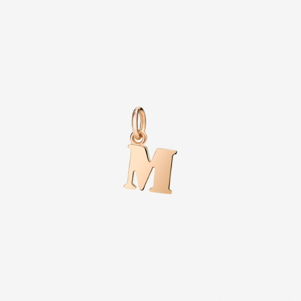 Rose Gold Letter M Charm
