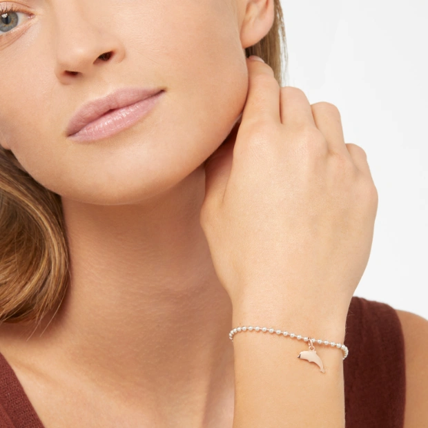 Rose Gold Dolphin Charm