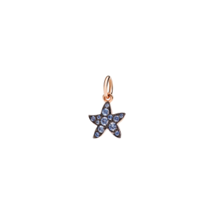 Precious Star Charm - 9k Rose Gold, Blue Sapphires