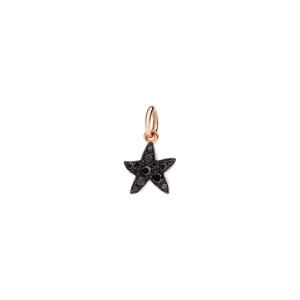 Precious Star Charm - 9k Rose Gold, Treated Black Diamonds
