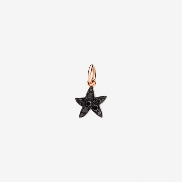 Ciondolo Stellina Oro Rosa & Diamanti Black