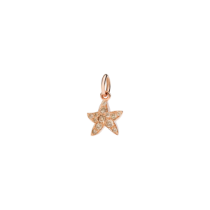 Precious Star Charm - 9k Rose Gold, Brown Diamonds