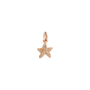 Pendentif Stellina Précieux - Or Rose 9k, Diamants Cognacs