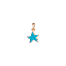 Star Charm - 9k Rose Gold, Turquoise Enamel