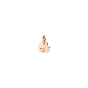 Precious Heart Charm - 9k Rose Gold, White Diamonds