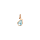 Teardrop Charm - 9k Rose Gold, Recycled Glass, Mother Of Pearl, Turquoise Enamel
