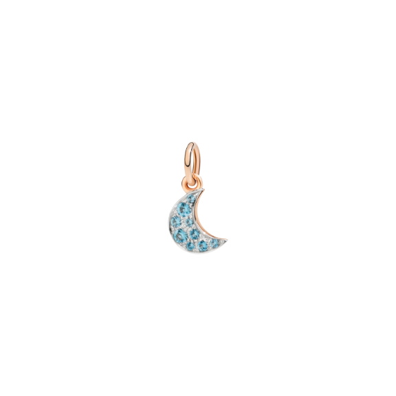 Rose Gold & Topaz Moon Charm