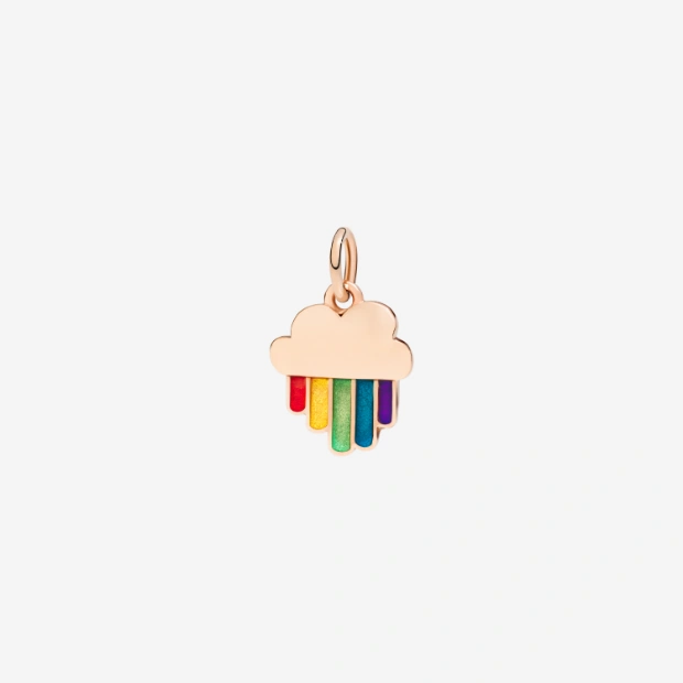 Colgante Arco Iris De Oro Rosa Y Esmalte