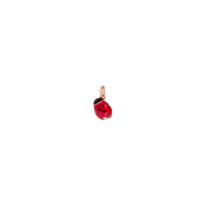 Mini Ladybird Charm - 9k Rose Gold, Red Enamel