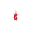 Mouse Charm - 18k Yellow Gold, Red Enamel