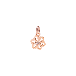 Anhänger Schneeflocke „precious“ - Roségold 9k, Weiße Diamanten