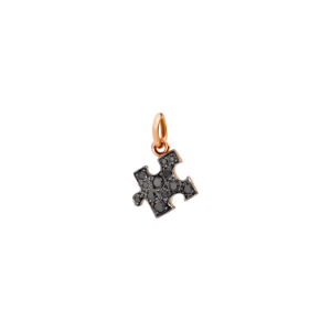 Pendentif Puzzle Précieux - Or Rose 9k, Diamants Noirs Traités