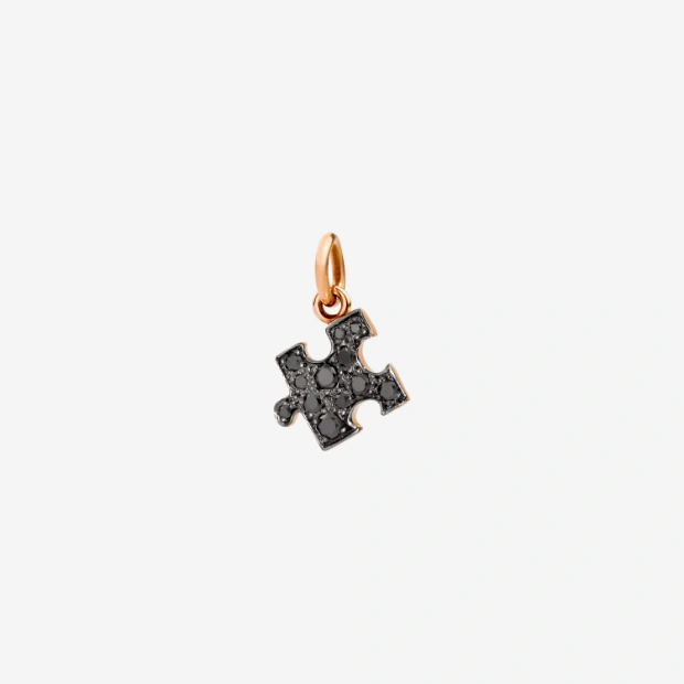 Ciondolo Puzzle Oro Rosa & Diamanti Black