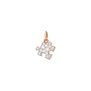 Ciondolo Puzzle Prezioso - Oro Rosa 9k, Diamanti Bianchi