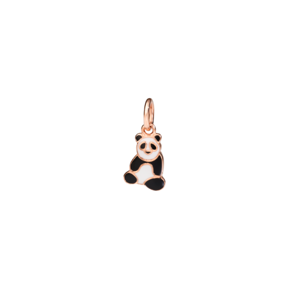 Rose Gold & Enamel Panda Charm