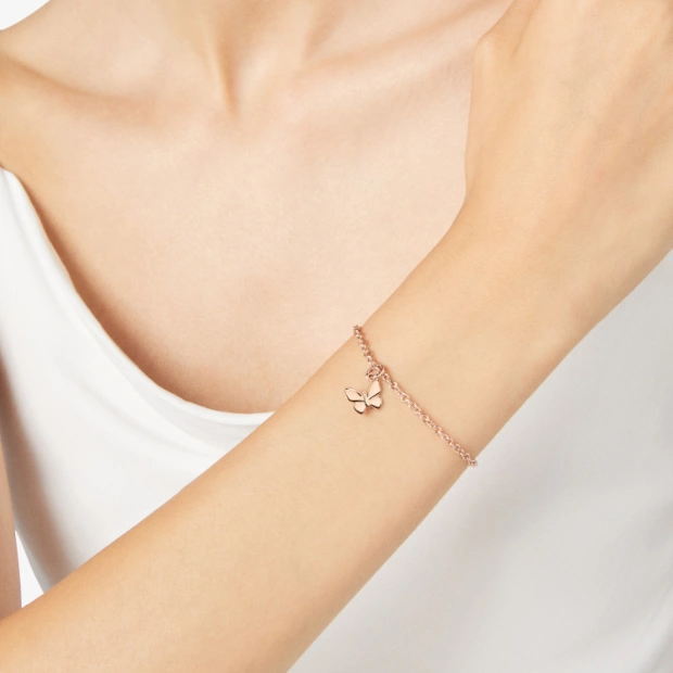 Rose Gold Butterfly Charm