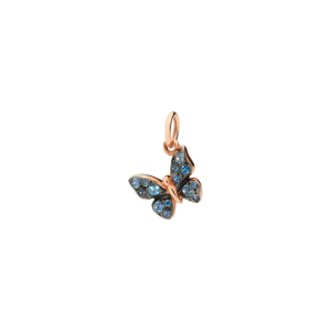 Precious Butterfly Charm - 9k Rose Gold, Blue Sapphires