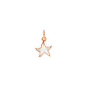 Star Charm - 9k Rose Gold, White Enamel