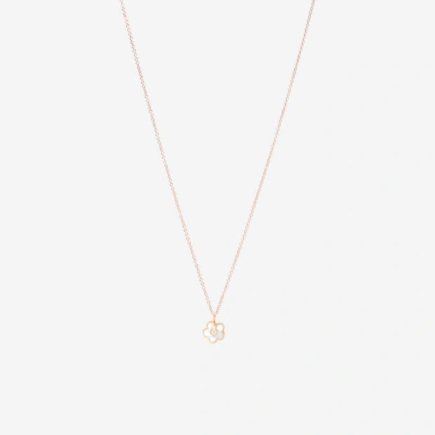 Rose Gold & Enamel Flower Charm