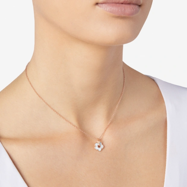 Rose Gold & Enamel Flower Charm