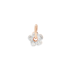Pendentif Fleur - Or Rose 9k, Diamants Blancs