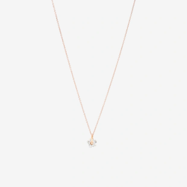 Anhänger Blume Roségold Und Weisse Diamanten
