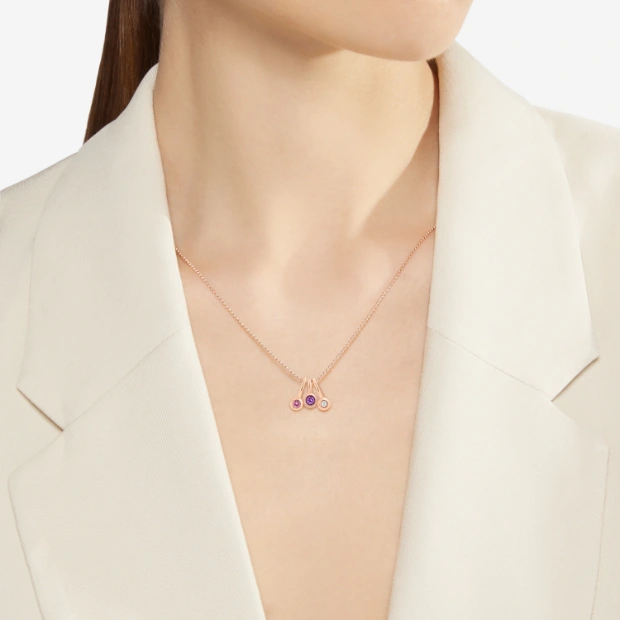 Anhänger Bollicine Roségold Und Amethyst