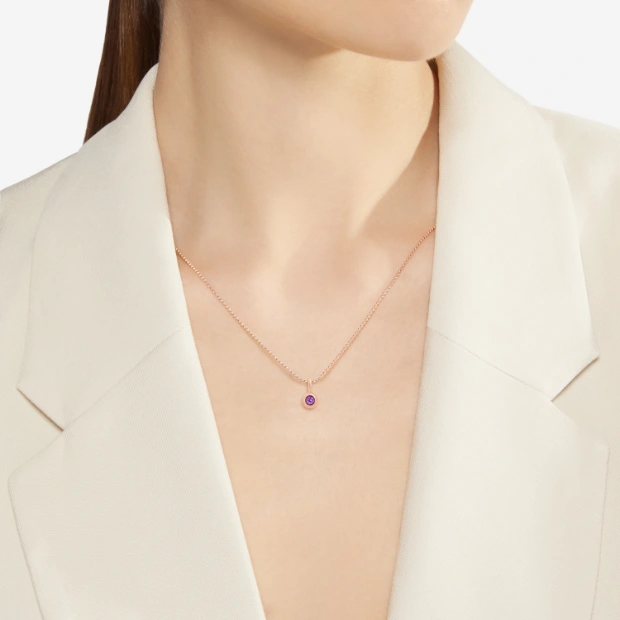 Anhänger Bollicine Roségold Und Amethyst