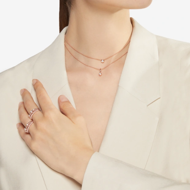 Colgante Bollicine De Oro Rosa Y Diamante Blanco