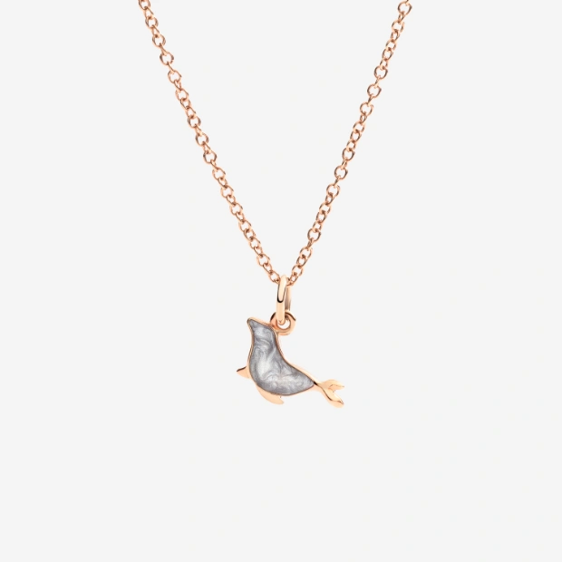 Pendentif Phoque Or Rose & Émail