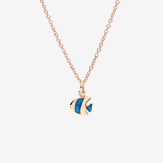 Rose Gold & Enamel Angel Fish Charm