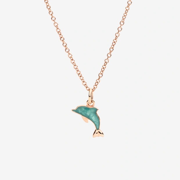 Pendentif Dauphin Or Rose & Émail