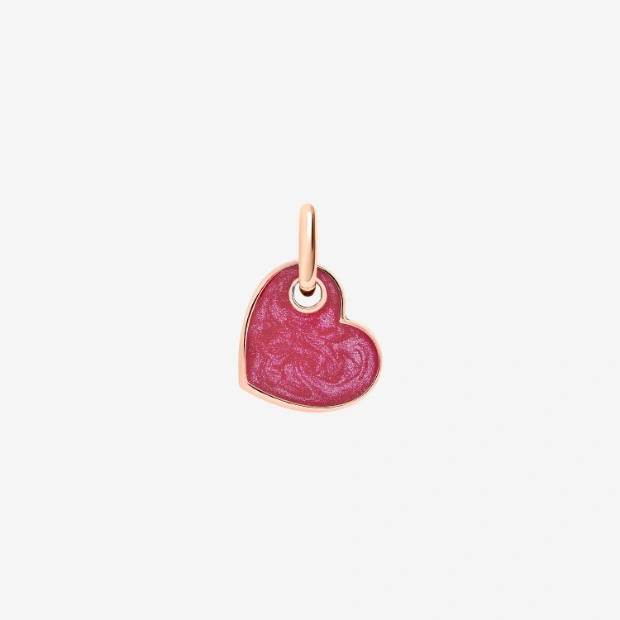 Pendentif Cœur Or Rose & Émail