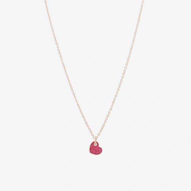 Pendentif Cœur Or Rose & Émail