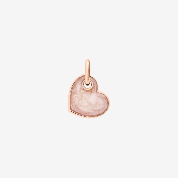 Rose Gold & Enamel Heart Charm
