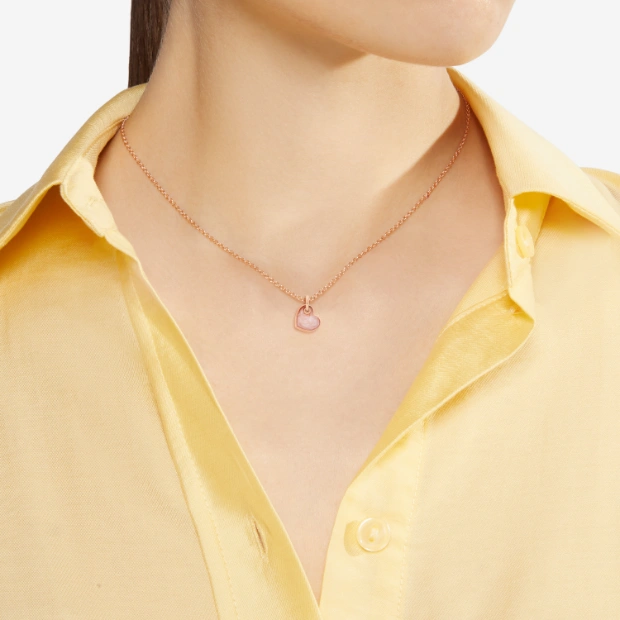 Rose Gold & Enamel Heart Charm