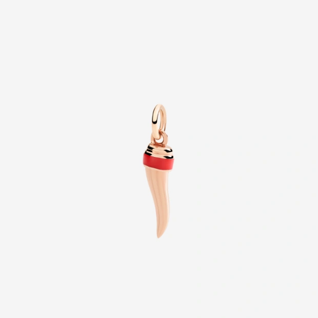 Pendentif Corne Or Rose Et Émail