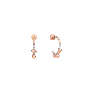 Bollicine Hoop Earrings - 9k Rose Gold, Silver