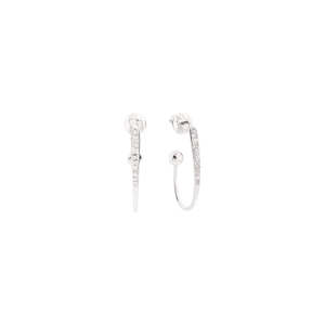 Essentials プレシャスイヤリング - K18 ホワイトゴールド, ホワイトダイヤモンド