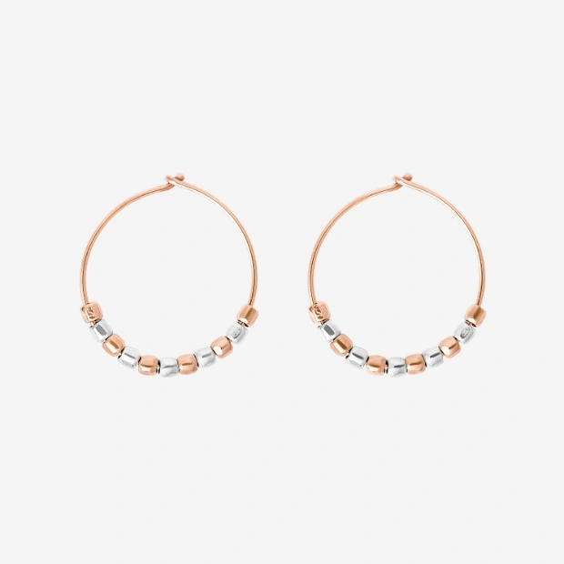 Silver & Rose Gold Mini Granelli Earrings