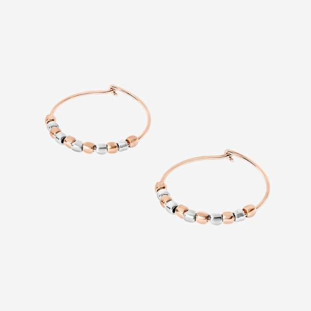 Silver & Rose Gold Mini Granelli Earrings