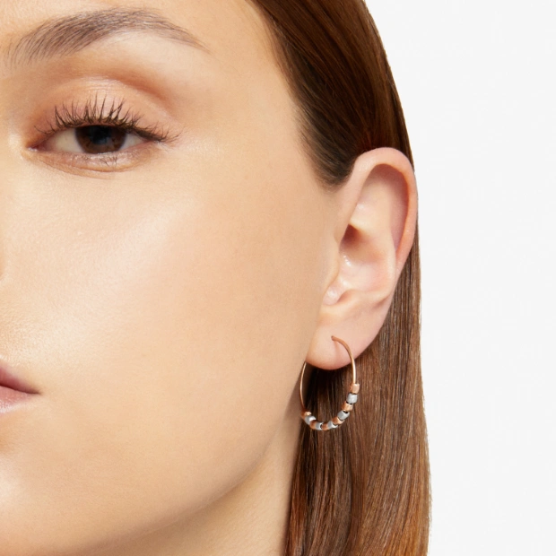 Silver & Rose Gold Mini Granelli Earrings